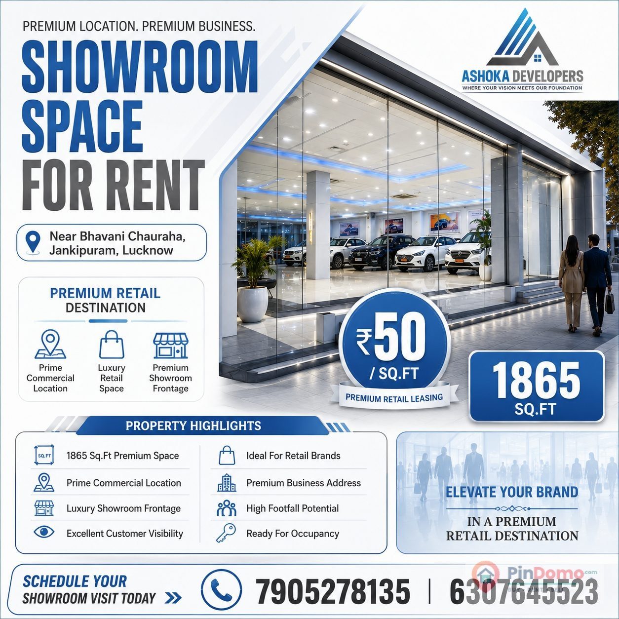 Showroom Space In Lucknow Available At ?50 Per Sq.ft | 1865 Sq.ft Property